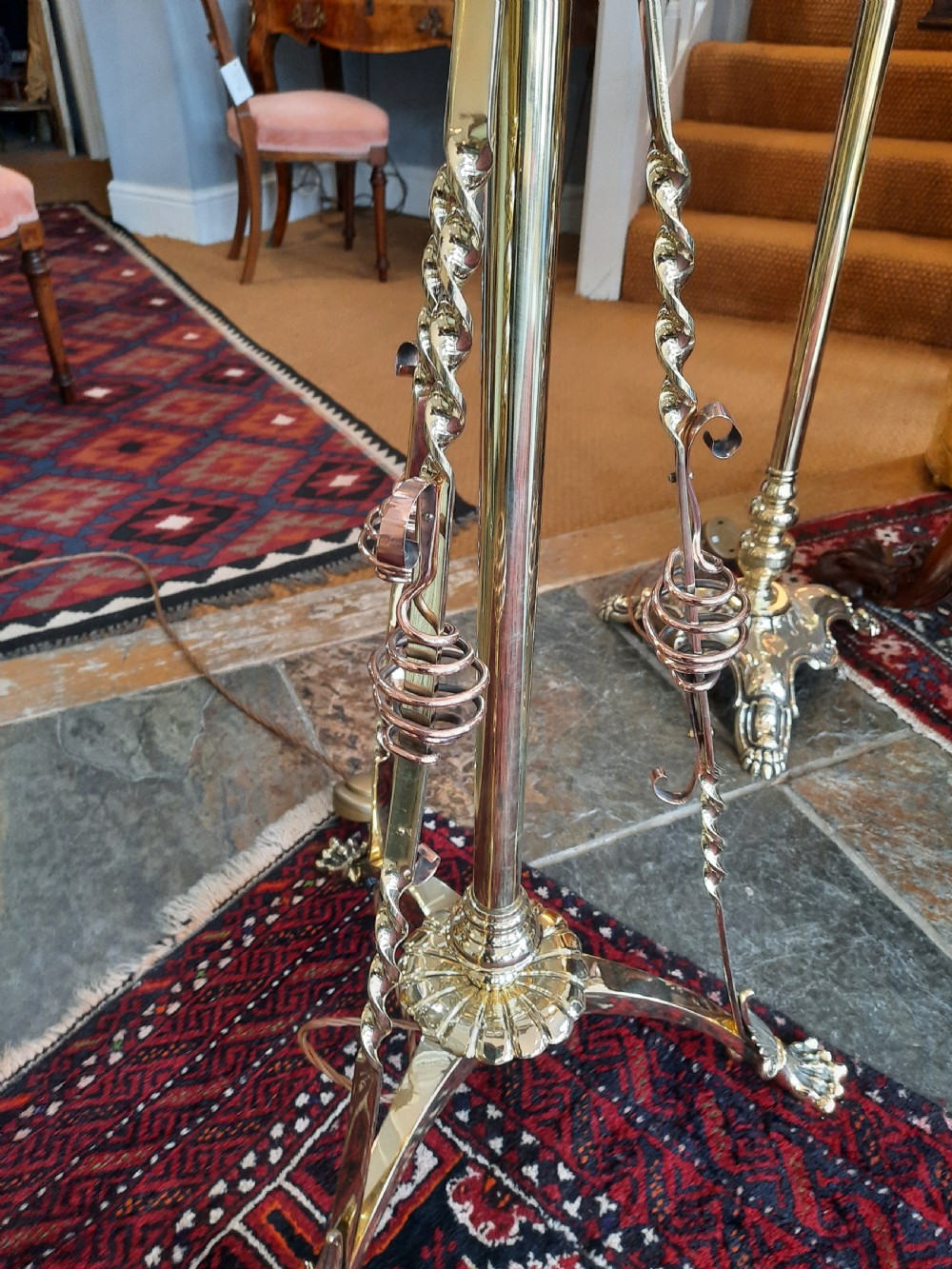 Arts and Crafts Brass Extending Standard Lamp View III
