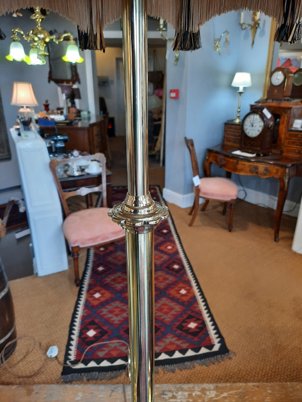 Arts and Crafts Brass Extending Standard Lamp View V