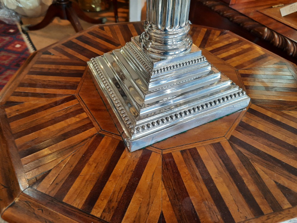 Early 20thC Silver Plate Table Lamp View II