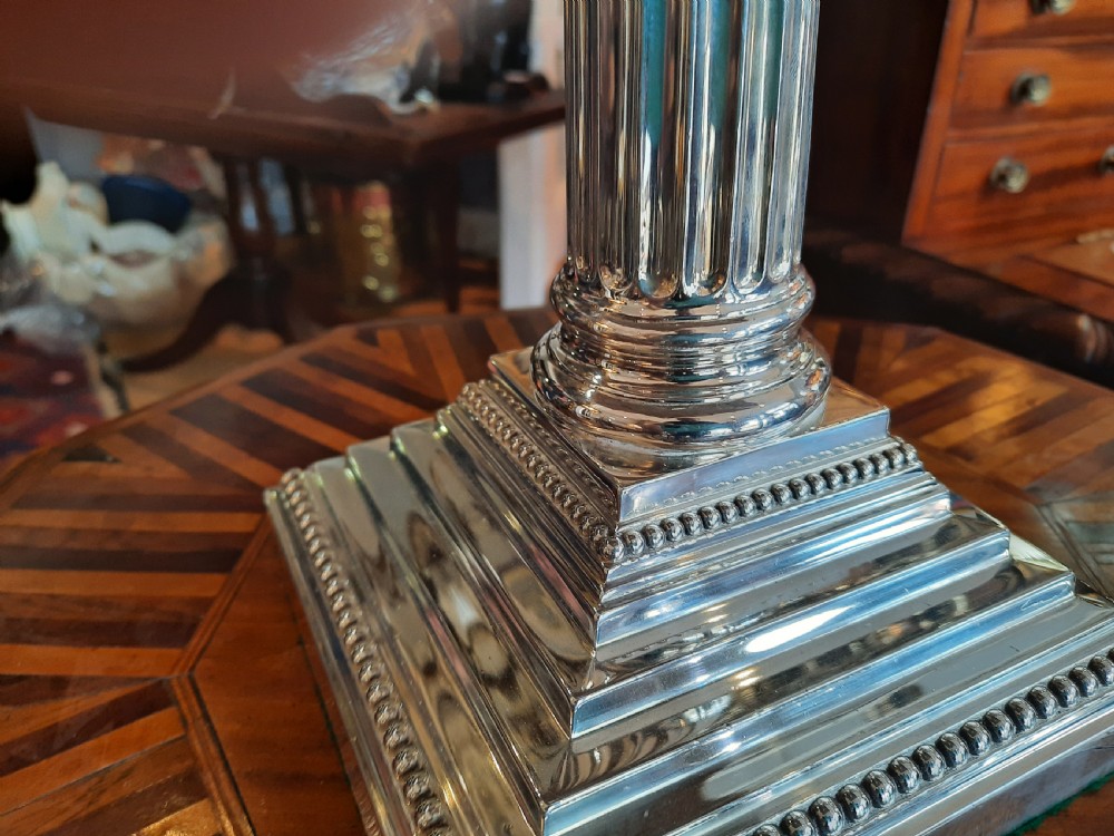 Early 20thC Silver Plate Table Lamp View III