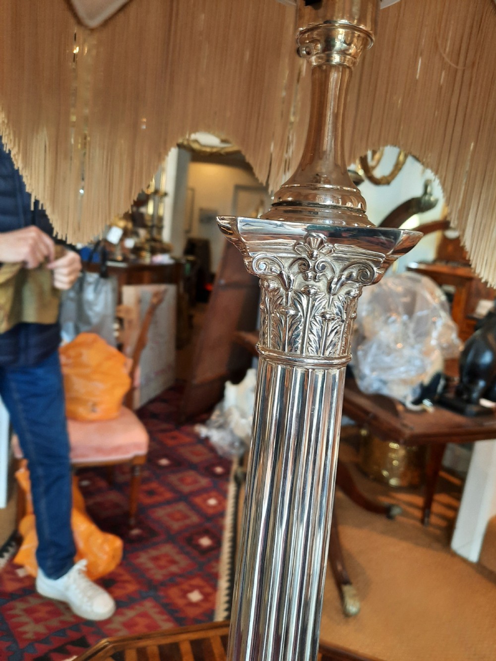 Early 20thC Silver Plate Table Lamp View IV