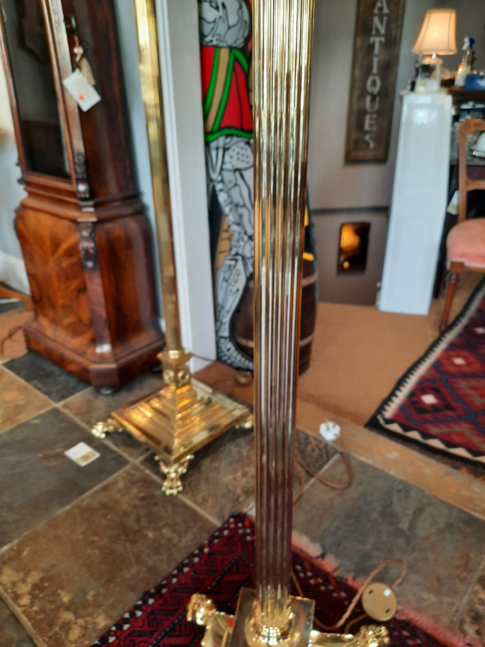 Victorian telescopic brass standard lamp View VI