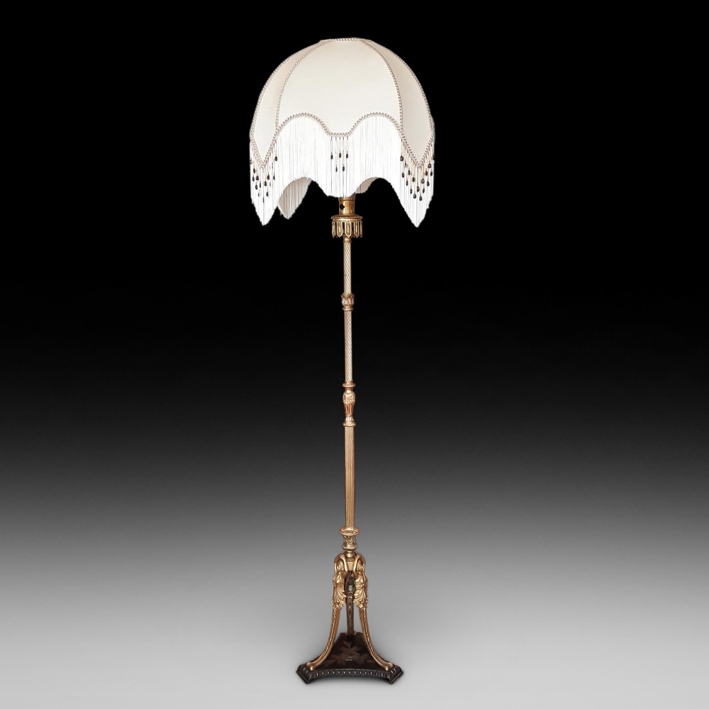 Early 20thC Gilt Metal Standard Lamp