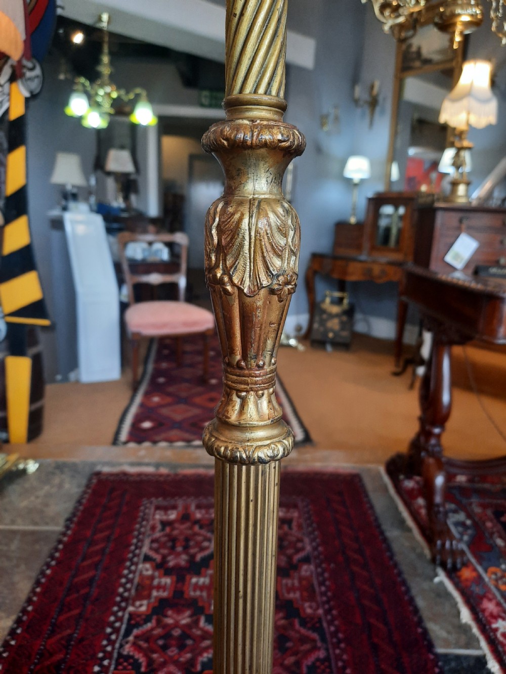 Early 20thC Gilt Metal Standard Lamp View VI