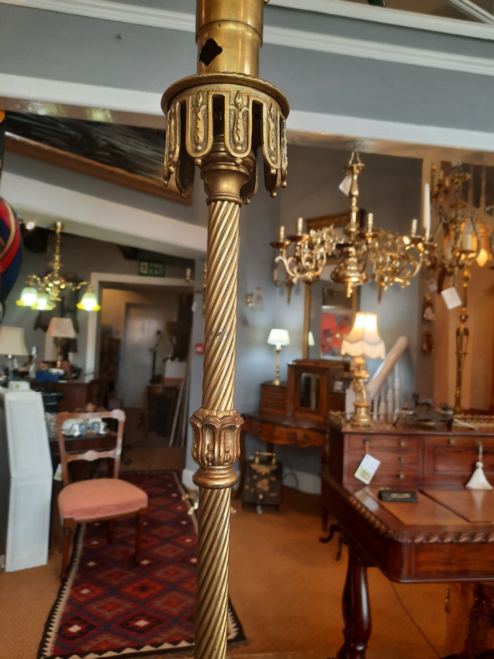 Early 20thC Gilt Metal Standard Lamp View VII