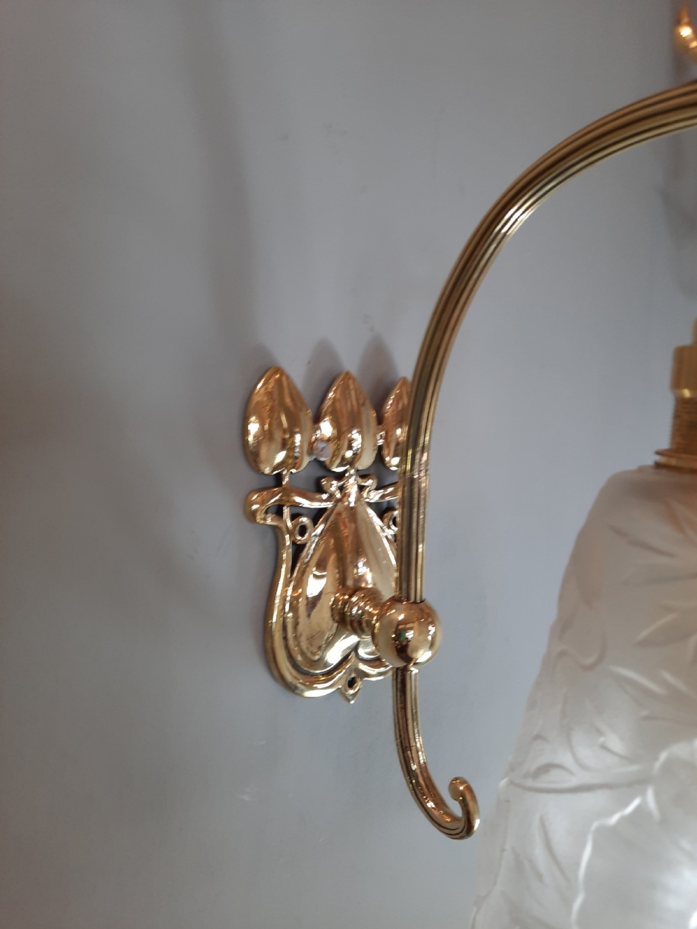 Art Nouveau Brass Wall Light Fitting View IV