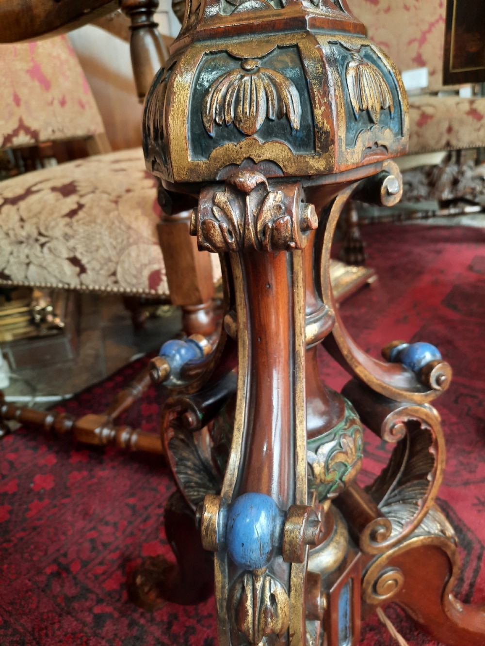 Late 19thC Carved Mahogany Standard Lamp View V