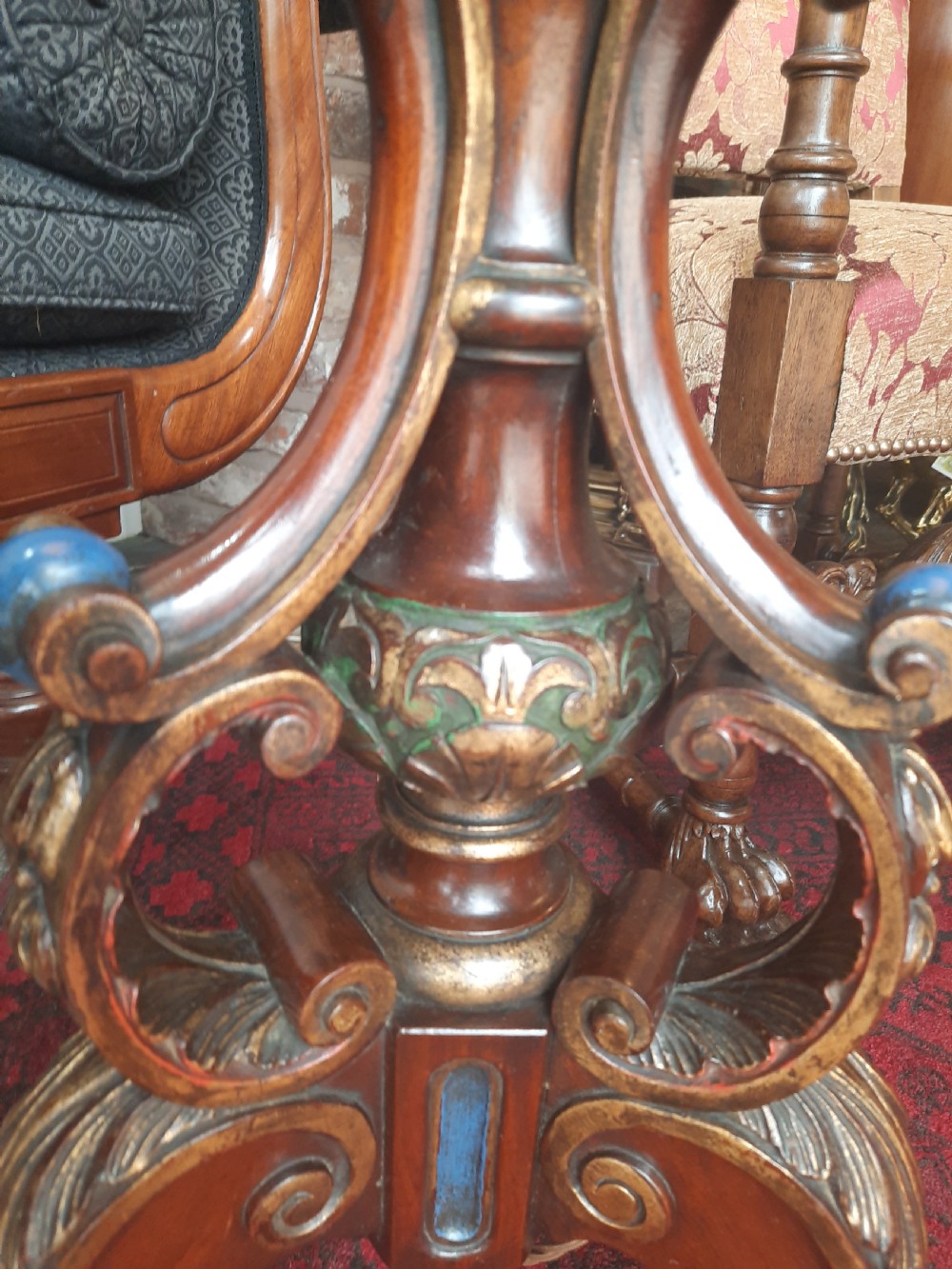 Late 19thC Carved Mahogany Standard Lamp View VI