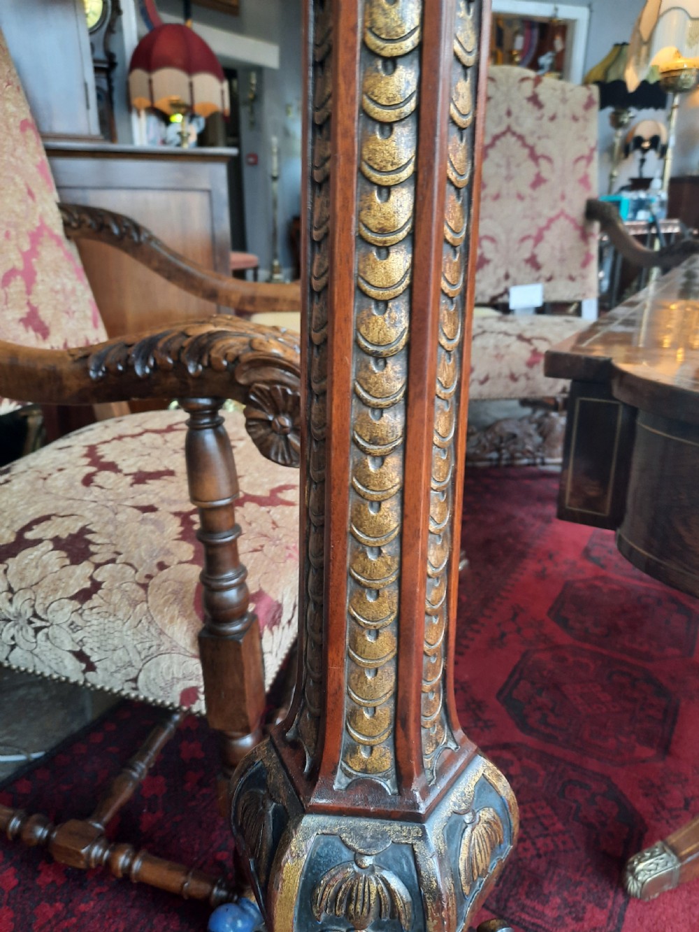 Late 19thC Carved Mahogany Standard Lamp View VII