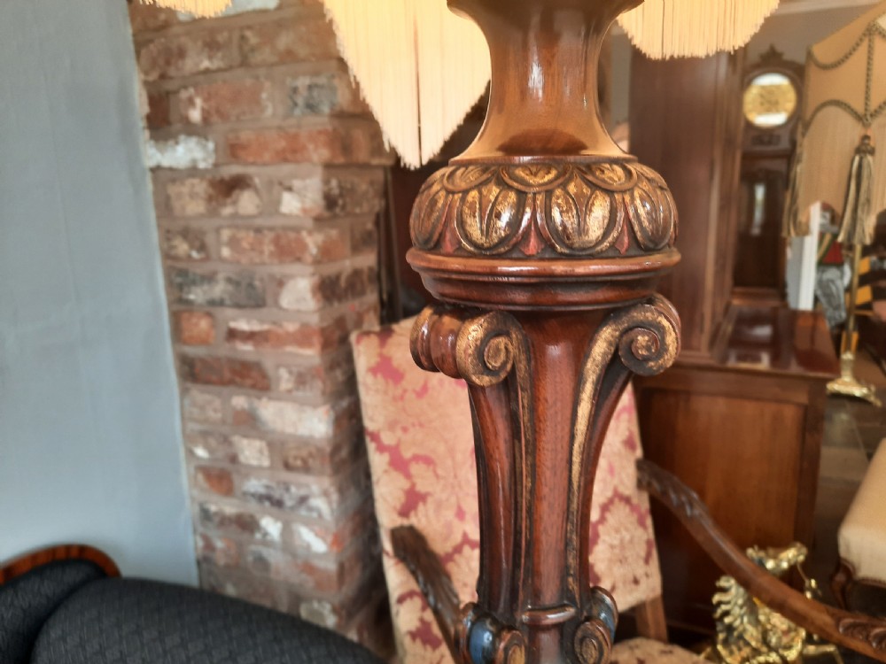 Late 19thC Carved Mahogany Standard Lamp View VIII