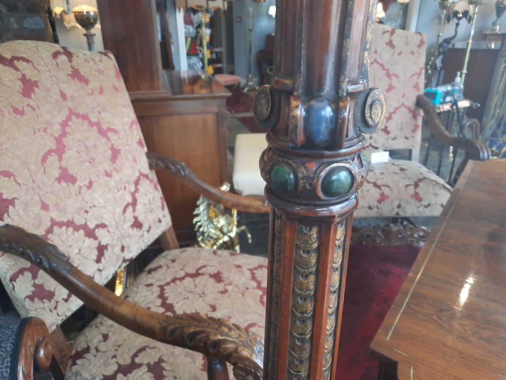 Late 19thC Carved Mahogany Standard Lamp View IX