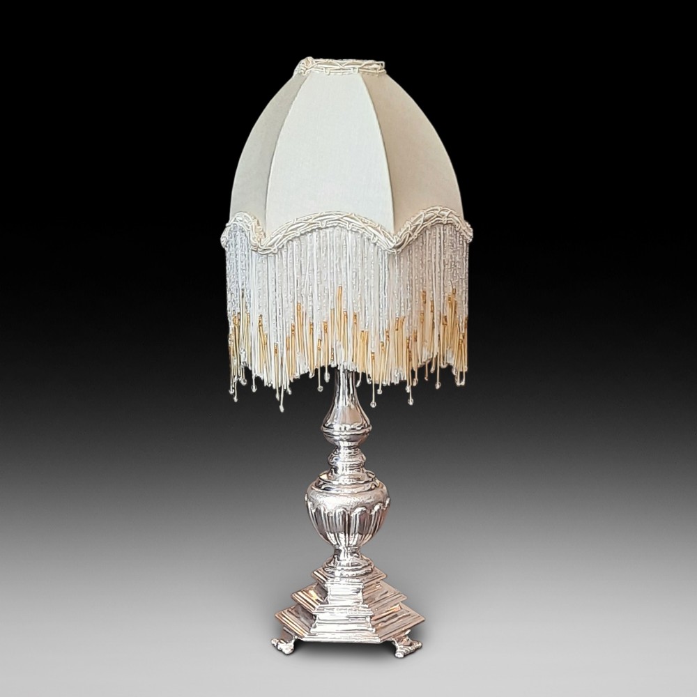 Early 20thC Silver Plate Table Lamp