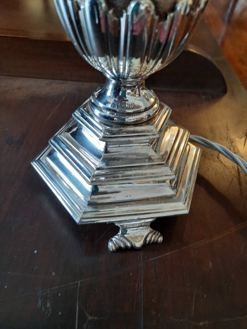 Early 20thC Silver Plate Table Lamp View II