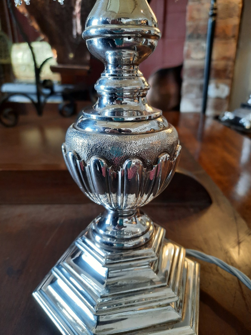 Early 20thC Silver Plate Table Lamp View III
