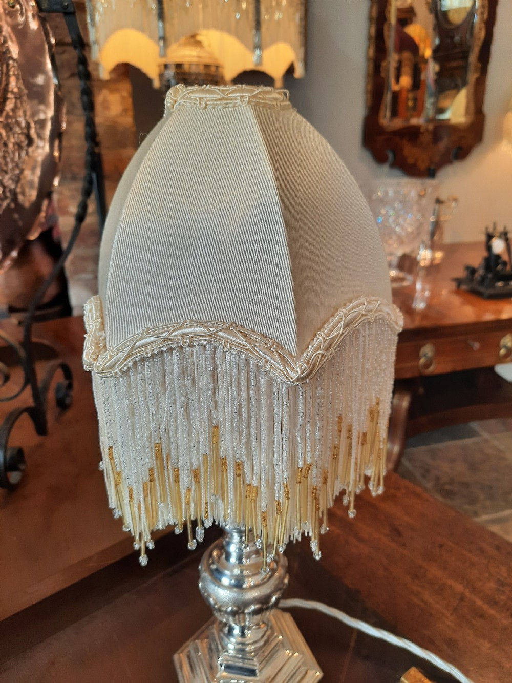Early 20thC Silver Plate Table Lamp View V