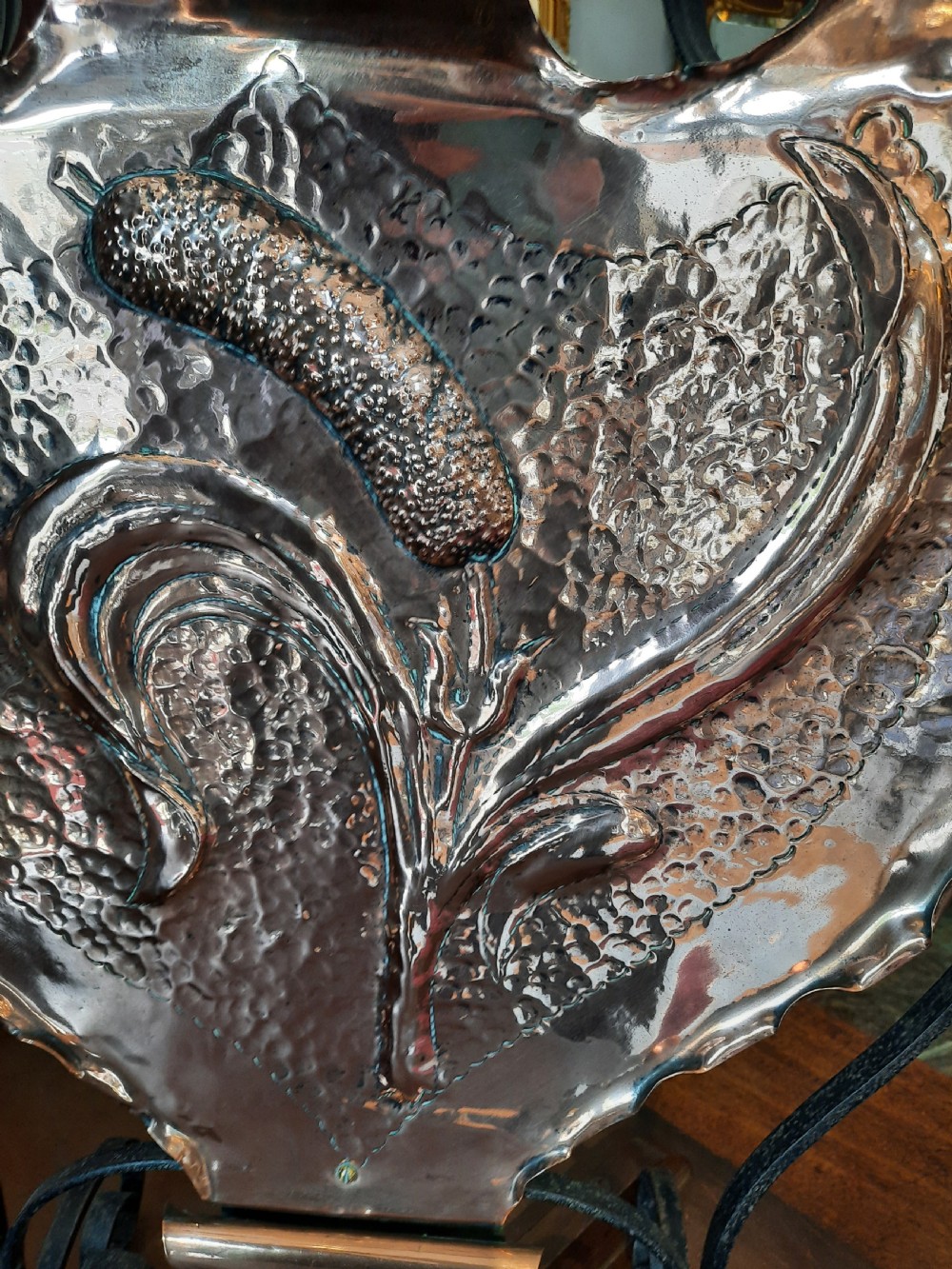 Arts and Crafts Copper and Iron Fire Screen View III
