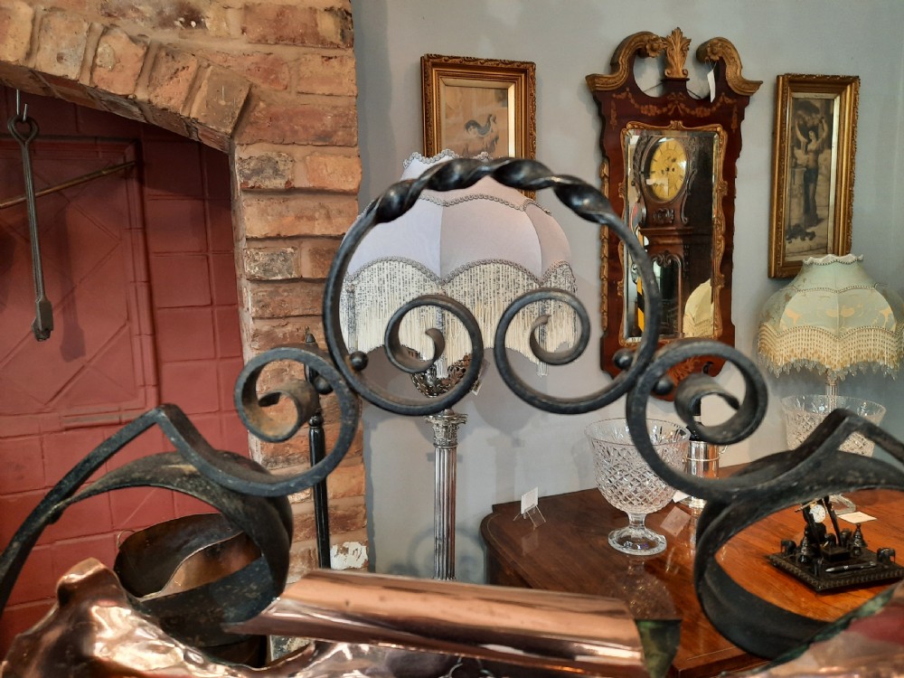 Arts and Crafts Copper and Iron Fire Screen View IV