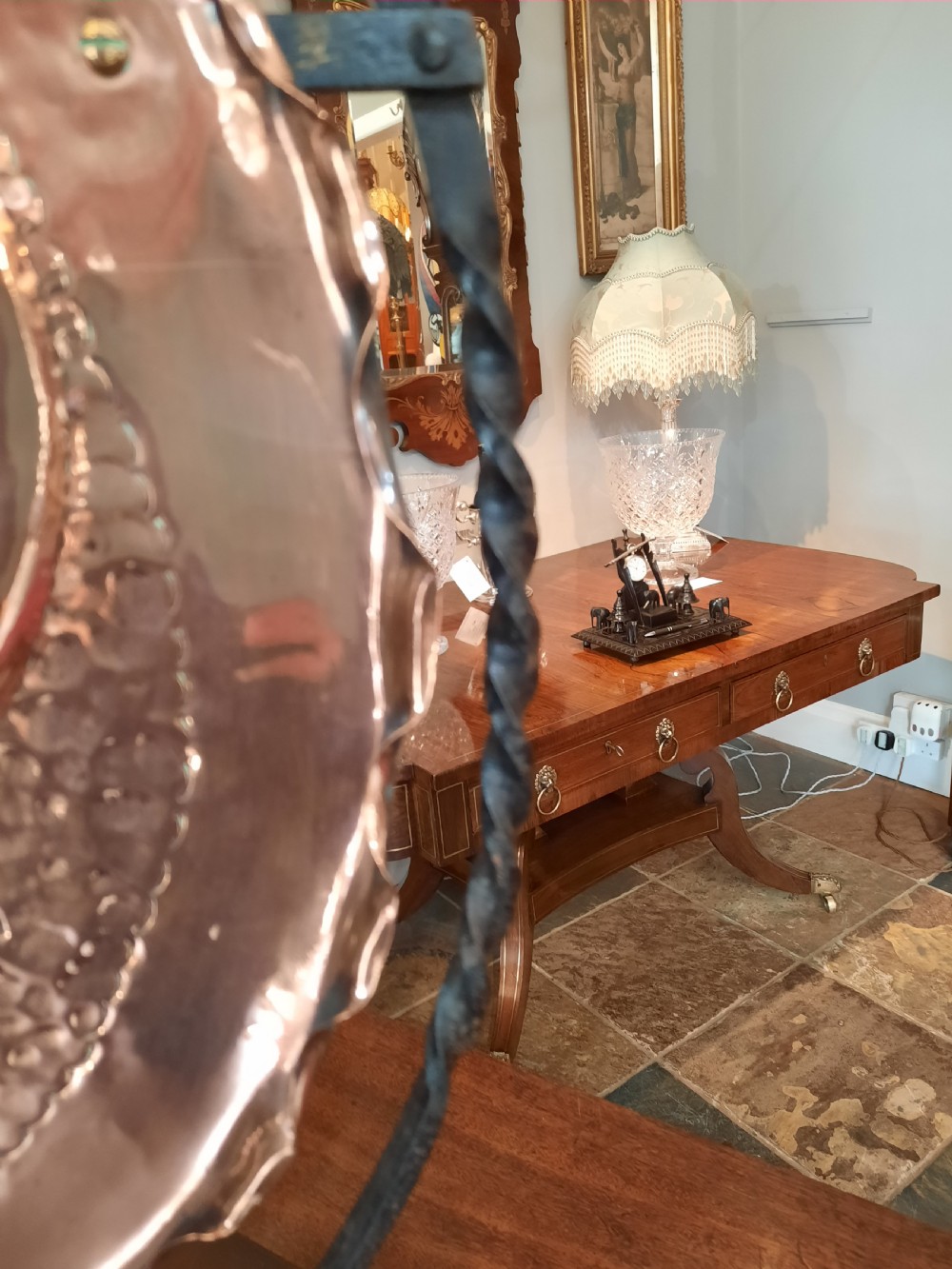 Arts and Crafts Copper and Iron Fire Screen View VI