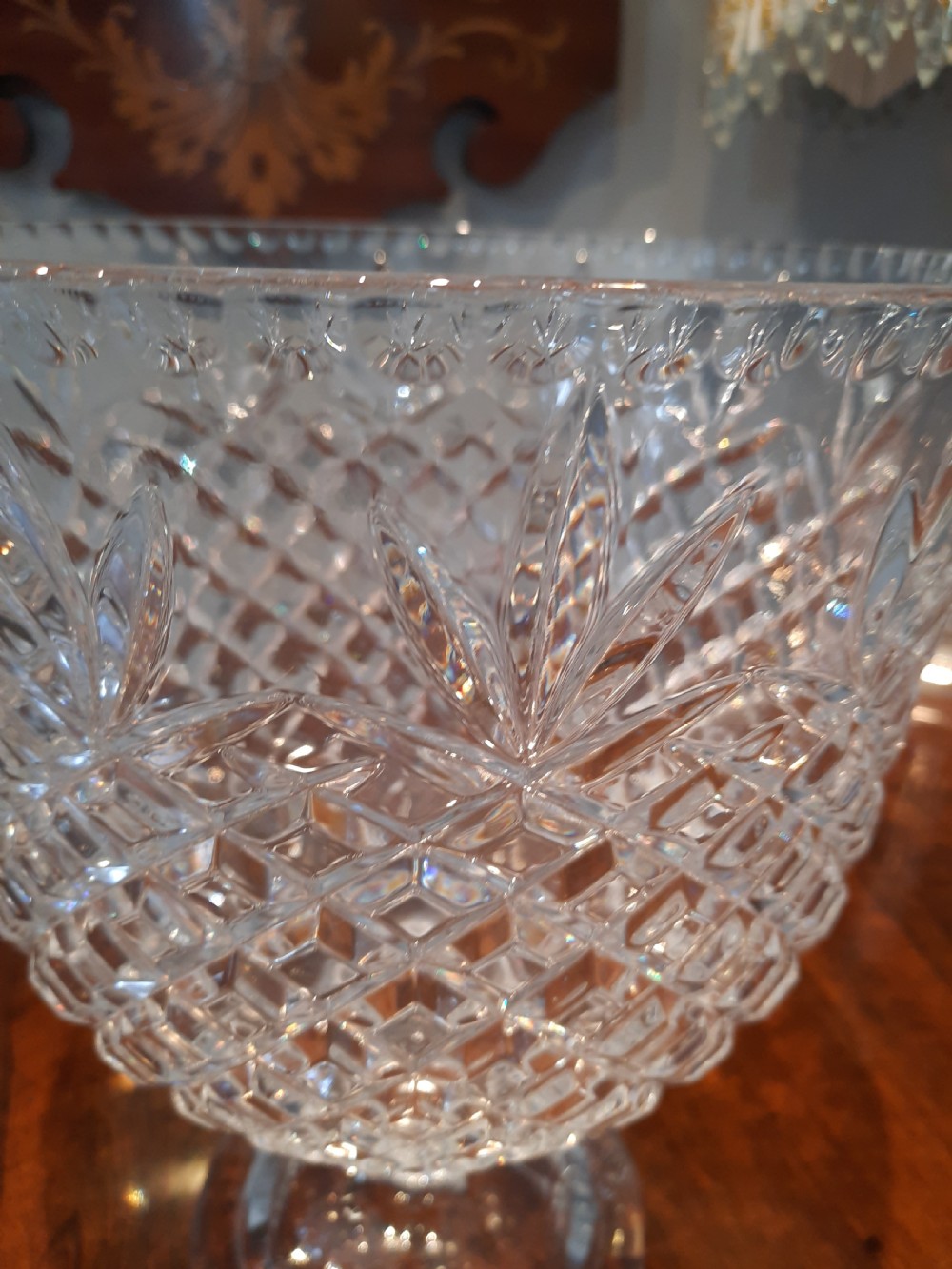 Large Pair of Victorian Crystal Vases View III