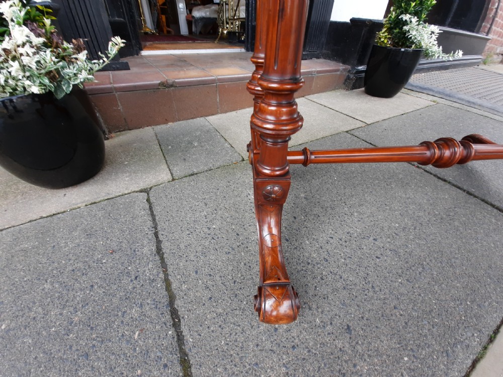 Victorian burr walnut card table  View VII
