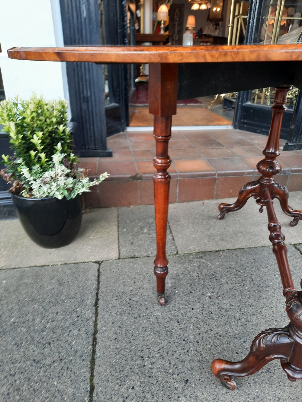 Large Victorian walnut Sutherland table View VI