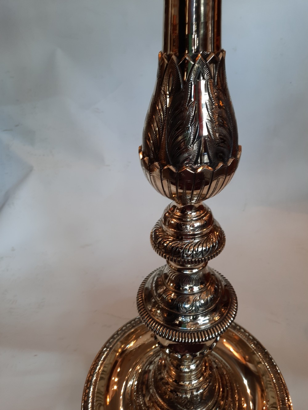  Late 19thC Indian brass pedestal temple censer View V