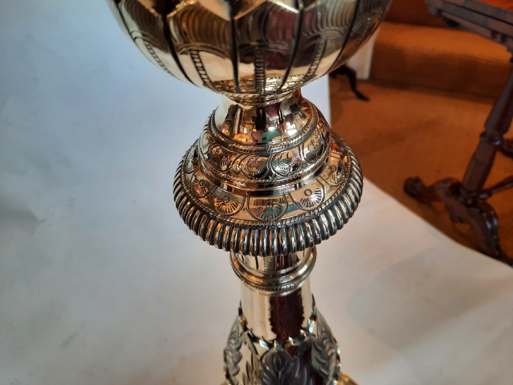  Late 19thC Indian brass pedestal temple censer View VI