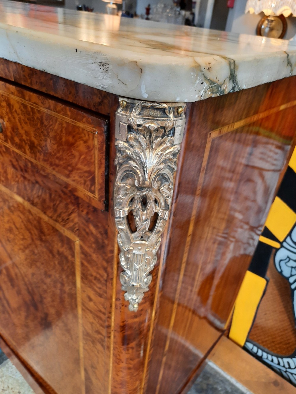 Early 20thC French burr yew side cabinet View IV