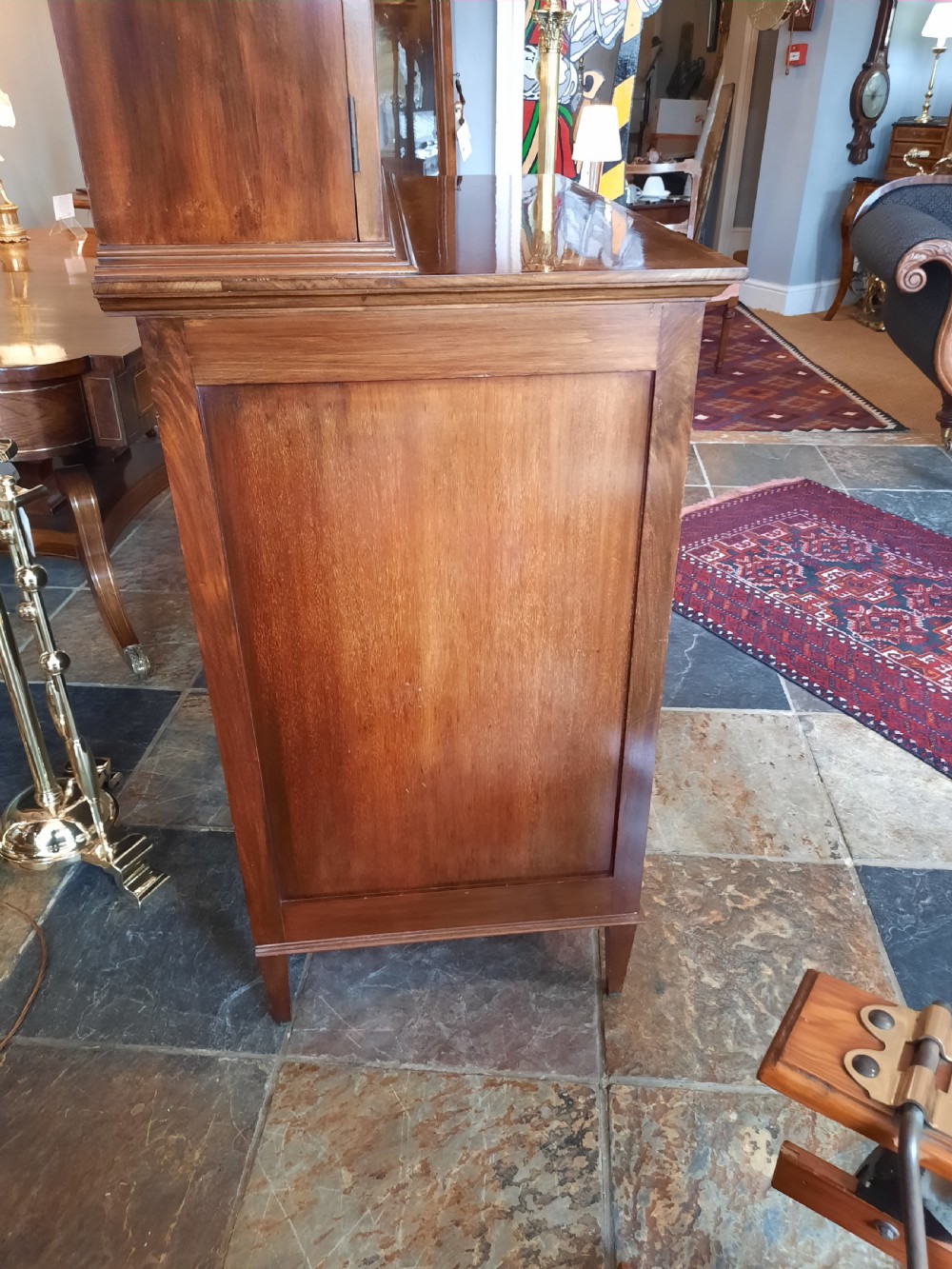 Edwardian mahogany and rosewood banded bookcase View VII
