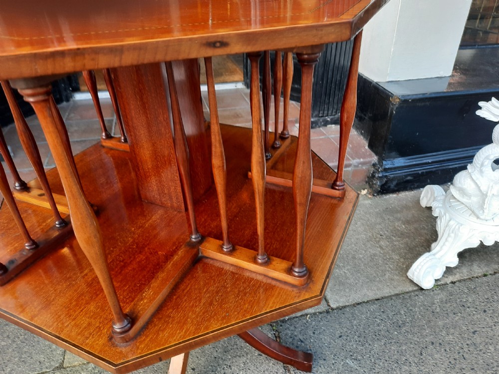 Edwardian mahogany revolving book table View III