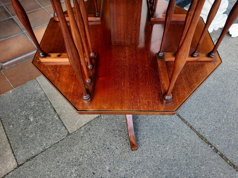 Edwardian mahogany revolving book table View VI