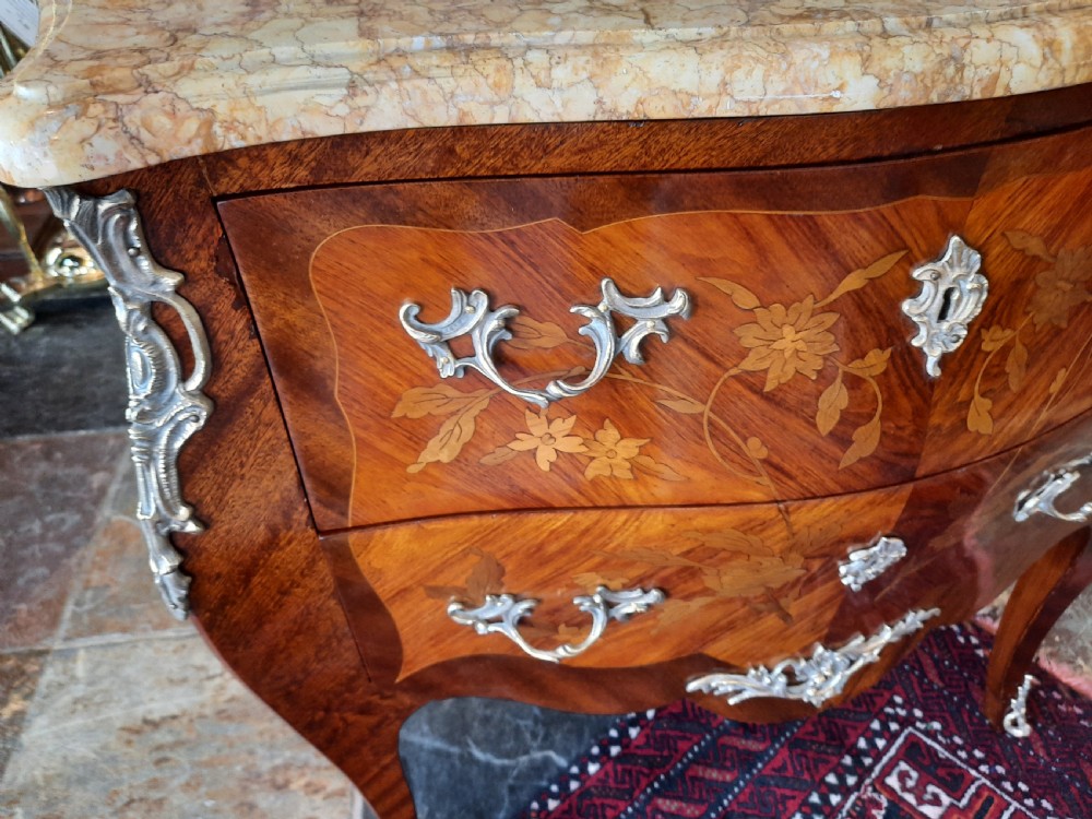 Late 19thC French Kingwood and Walnut Bombe Commode View III