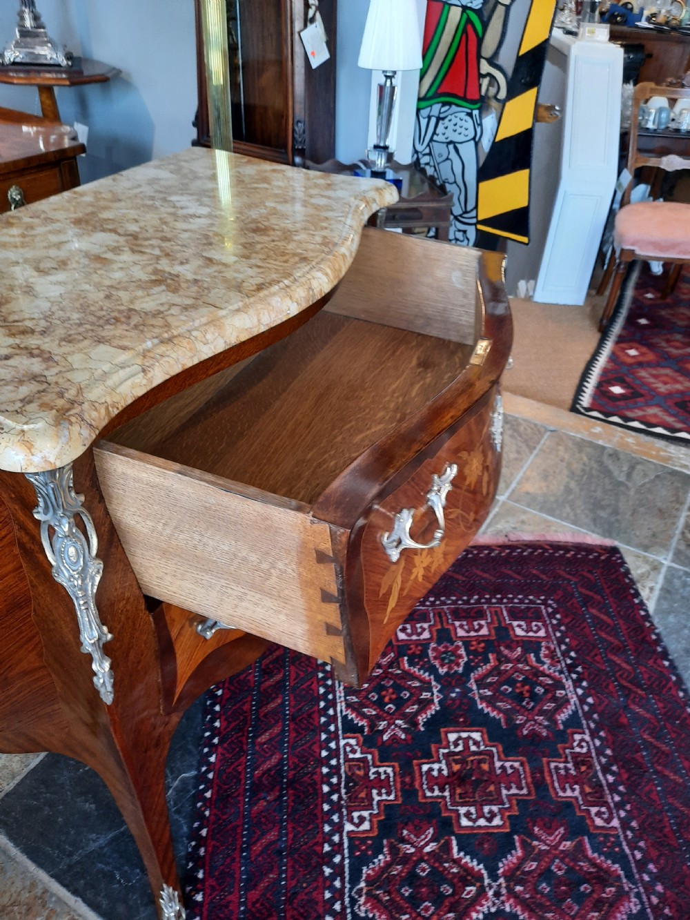 Late 19thC French Kingwood and Walnut Bombe Commode View VI