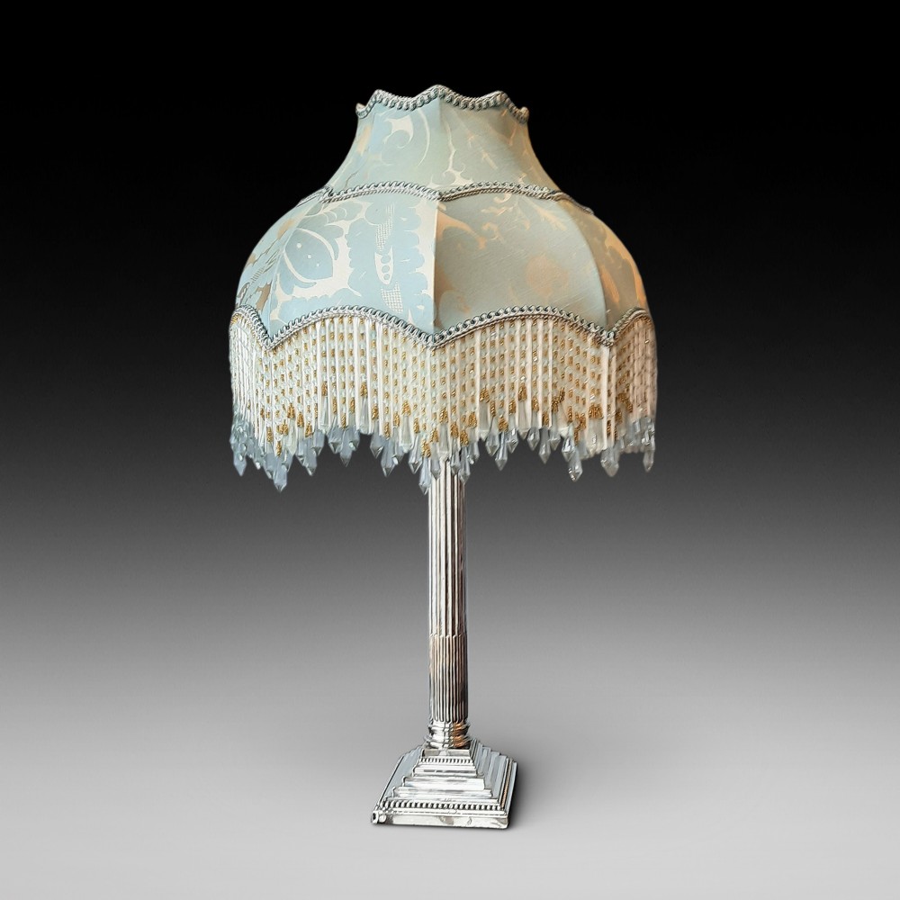 Early 20thC Silver Plated Candlestick Lamp