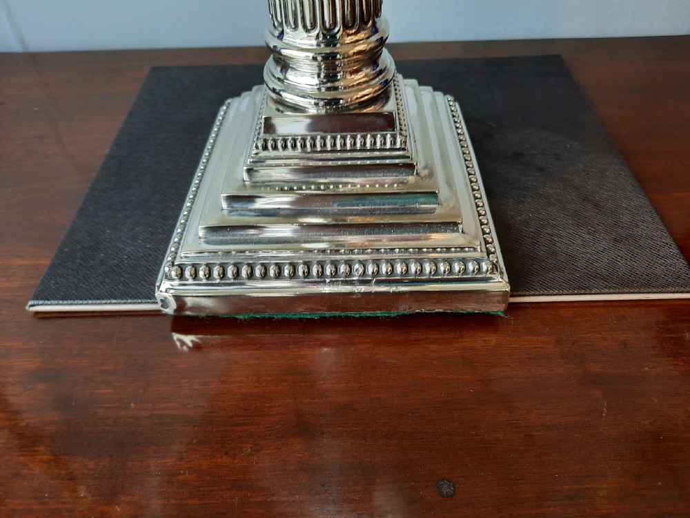 Early 20thC Silver Plated Candlestick Lamp View II