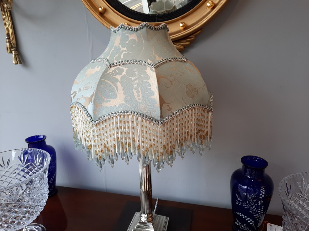 Early 20thC Silver Plated Candlestick Lamp View V