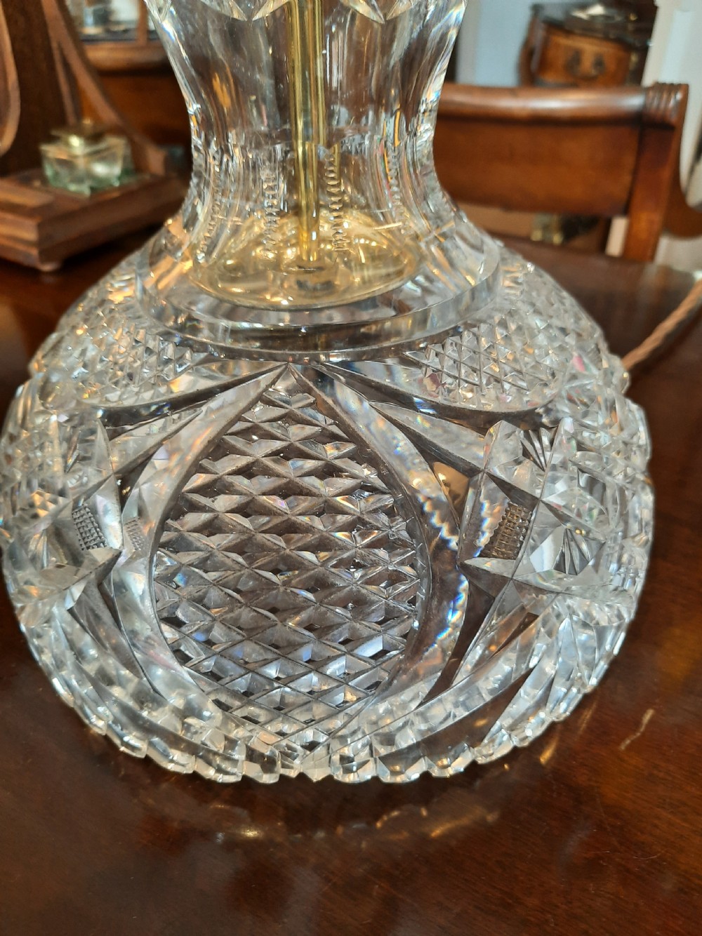 1930’s Crystal Table Lamp View III