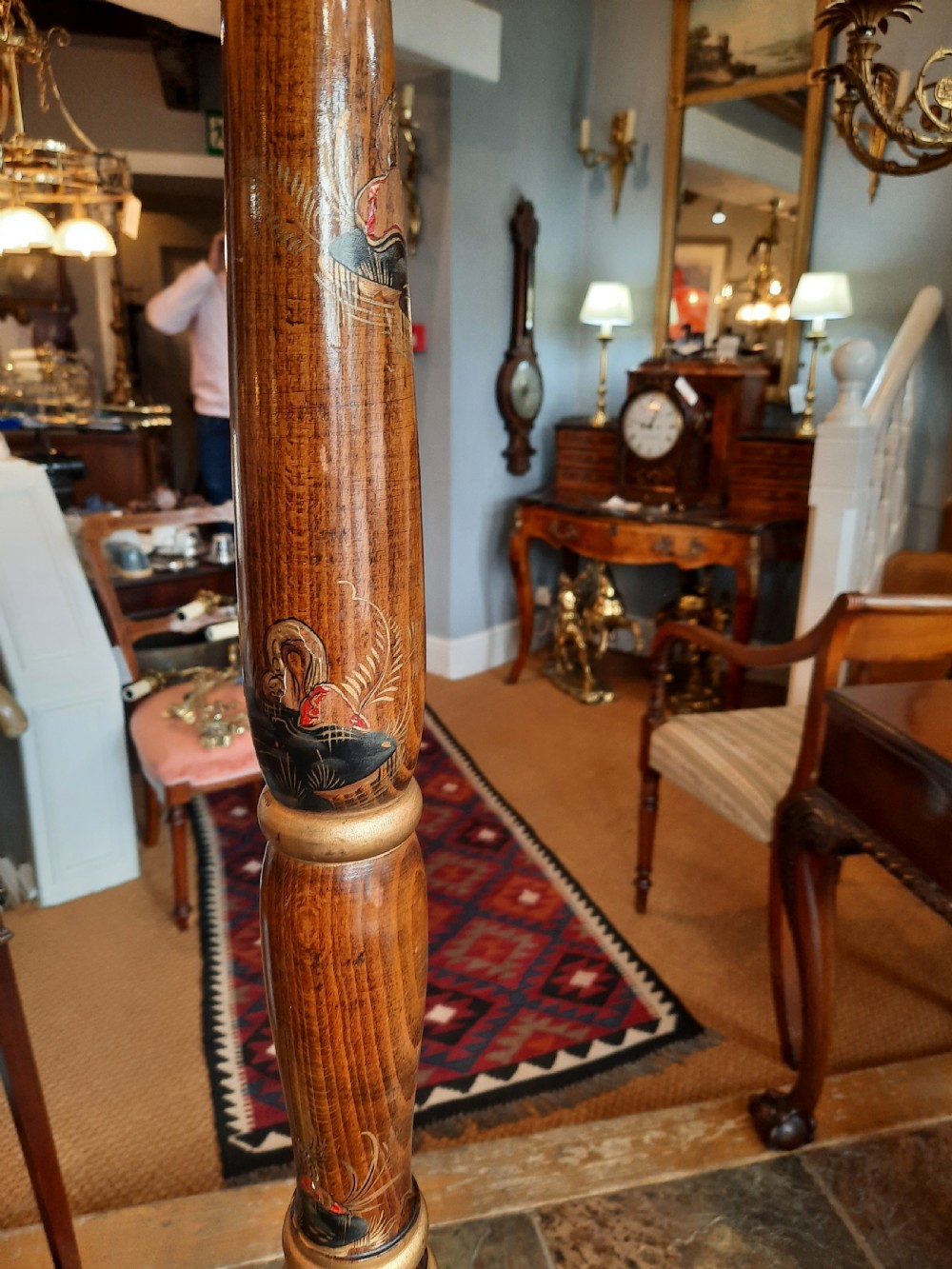 1930's Oak Chinoiserie Standard Lamp View IV