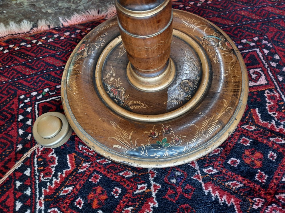 1930's Oak Chinoiserie Standard Lamp View VI