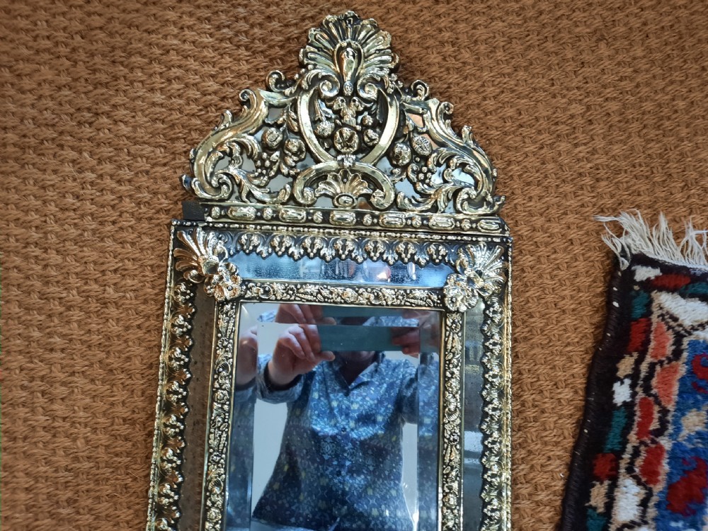 Late 19thC Continental Pressed Brass Wall Mirror View II