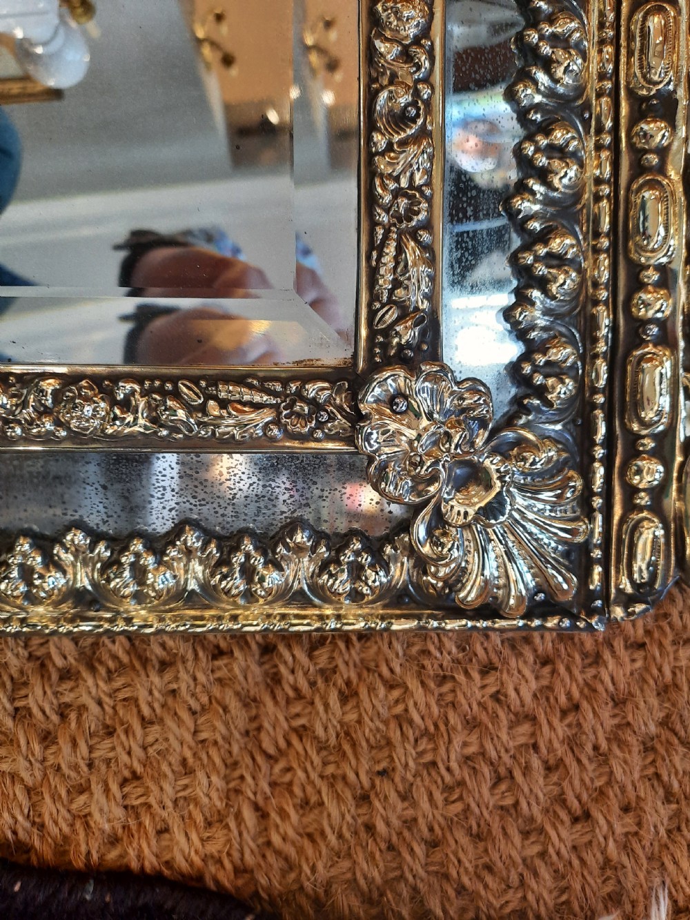 Late 19thC Continental Pressed Brass Wall Mirror View III