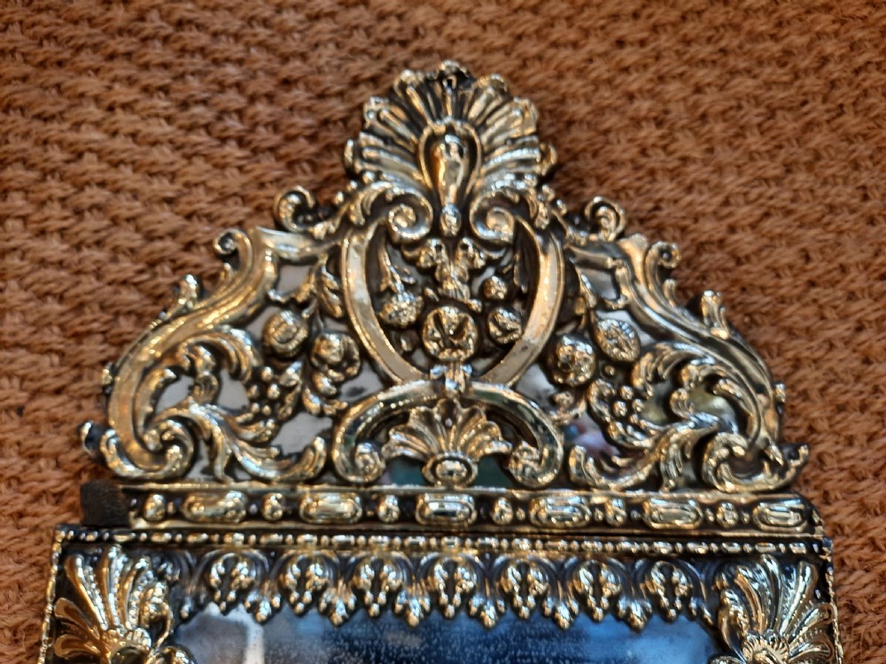 Late 19thC Continental Pressed Brass Wall Mirror View IV