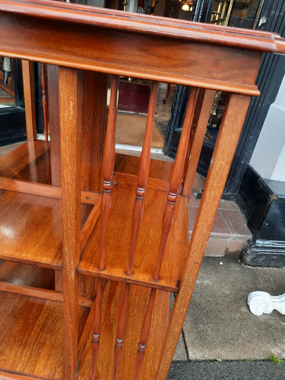 Edwardian Mahogany Revolving Bookcase View II