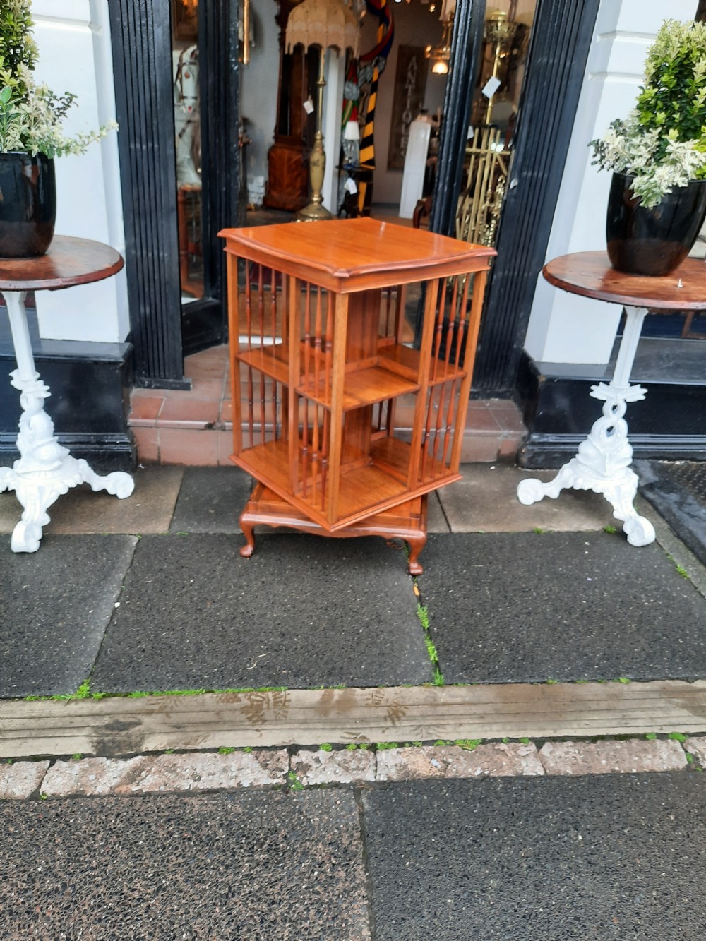 Edwardian Mahogany Revolving Bookcase View V