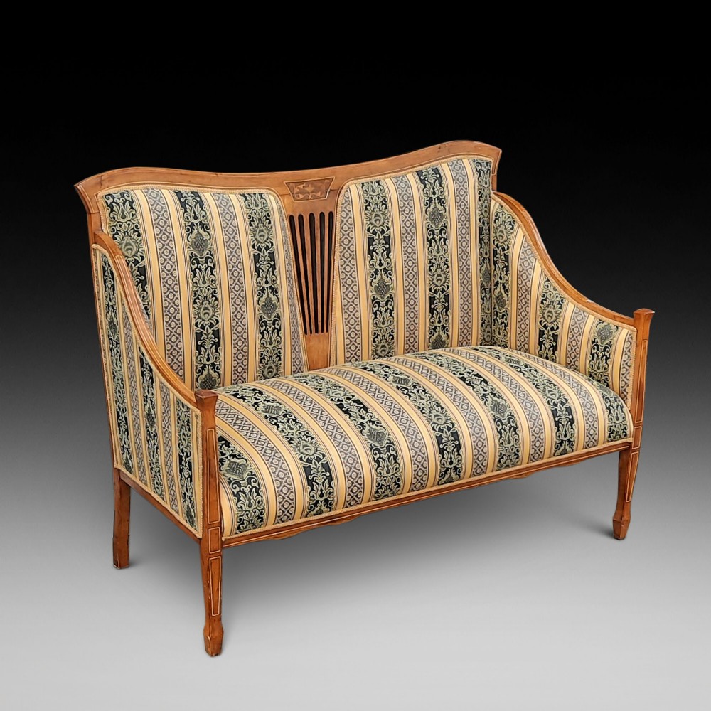 Edwardian Inlaid Mahogany Two Seater Sofa