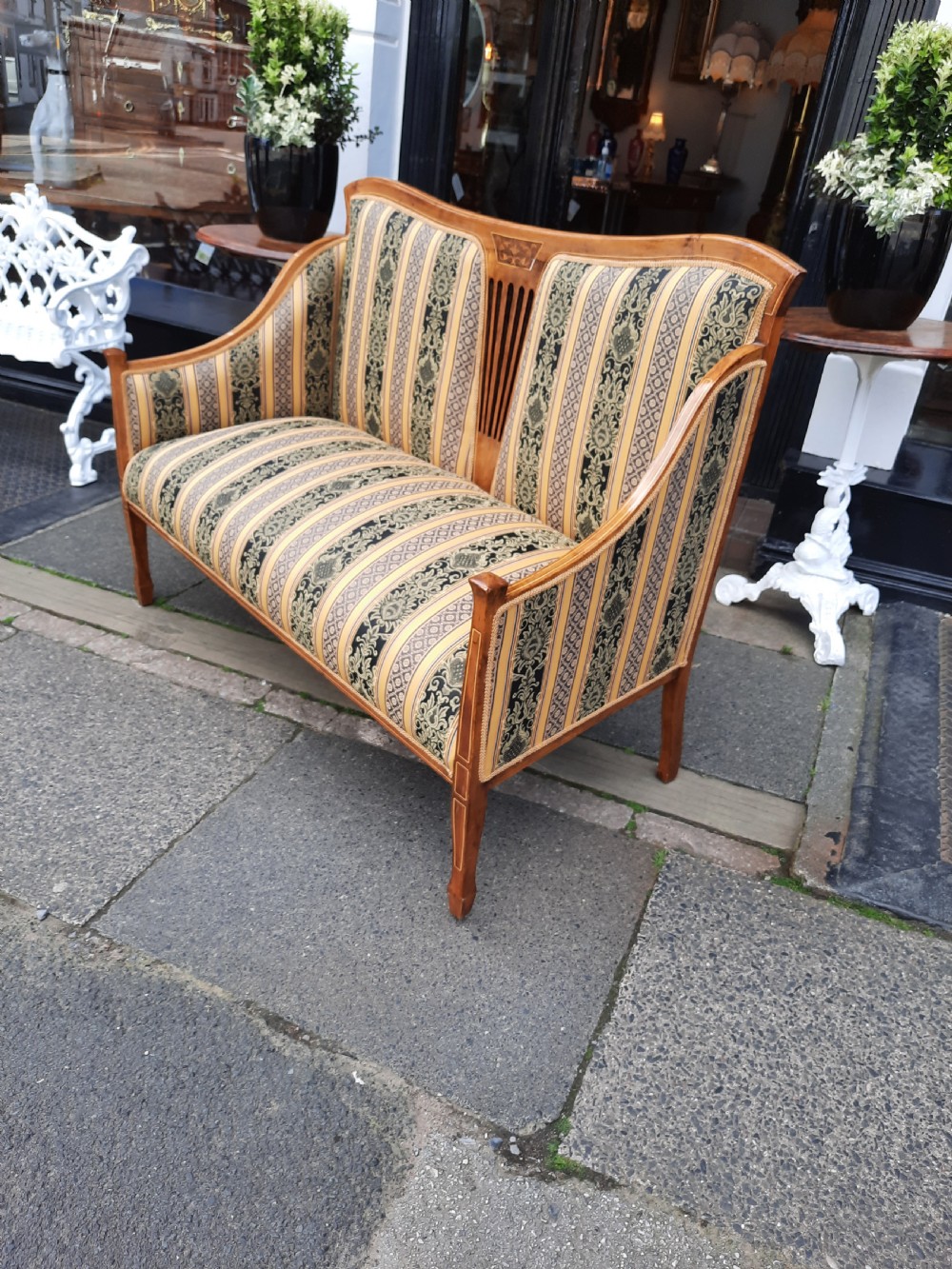 Edwardian Inlaid Mahogany Two Seater Sofa View VI