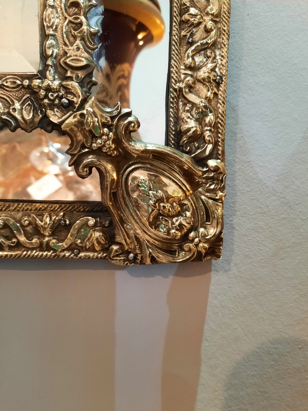 Late 19thC Continental Pressed Brass Wall Mirror View II