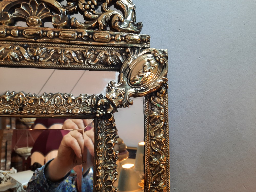 Late 19thC Continental Pressed Brass Wall Mirror View III