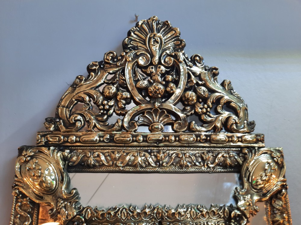 Late 19thC Continental Pressed Brass Wall Mirror View IV
