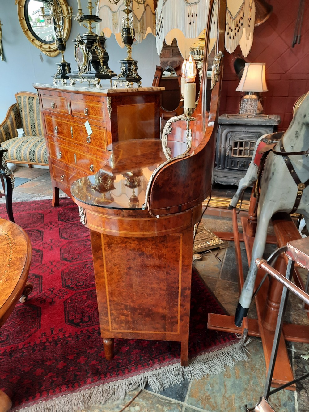 Mid 19thC French Burr Yew Dressing Table View VII